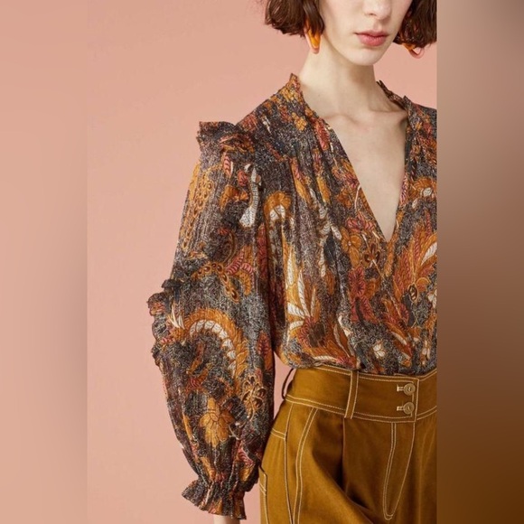 Ulla Johnson Lara Blouse in Amber - Picture 3 of 7